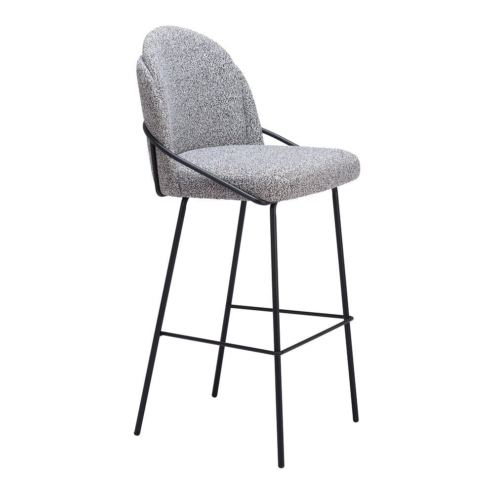 Banco Alto para Cantina - ZUO JAMBI - Varios Colores - Asiento y Respaldo Tapizados en Tela Tipo Borrego - 109968 - Zuo - NOGAL BEAT - Banco Comercial