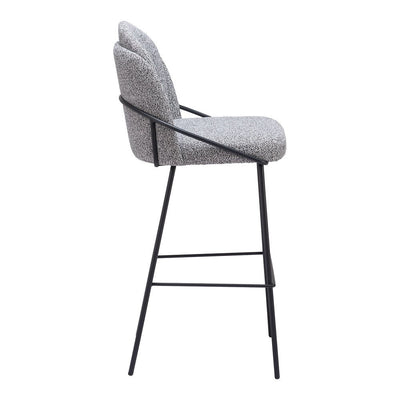 Banco Alto para Cantina - ZUO JAMBI - Varios Colores - Asiento y Respaldo Tapizados en Tela Tipo Borrego - 109968 - Zuo - NOGAL BEAT - Banco Comercial