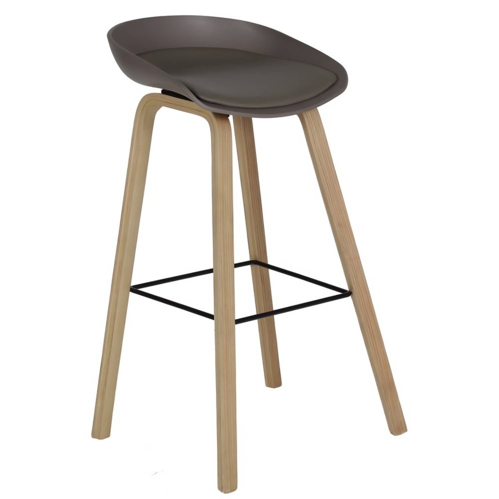 Banco Alto para Hotel - NOGAL BEAT STELLA - Varios Colores - Asiento Acojinado y Estructura en Madera - BANCO STELLA - MDO - NOGAL BEAT - Banco Comercial