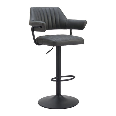Banco Alto para Pub - ZUO ERRET - Varios Colores - Asiento y Respaldo Tapizados en Piel Sintética - 110305 - Zuo - NOGAL BEAT - Banco Comercial
