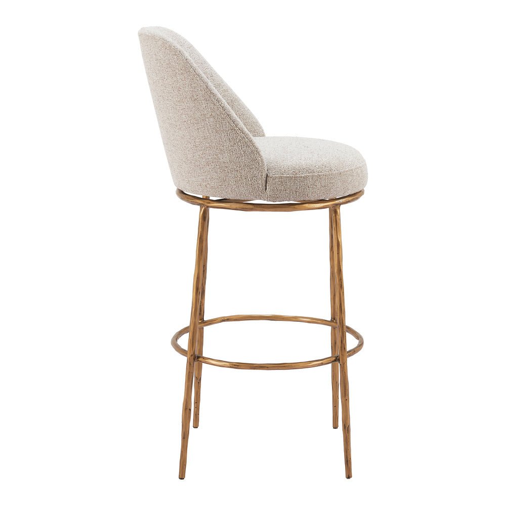 Banco Alto para Pub - ZUO NORDHAVN - Varios Colores - Asiento y Respaldo Tapizados en Tejido Texturizado - 110271 - Zuo - NOGAL BEAT - Banco Comercial