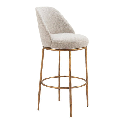 Banco Alto para Pub - ZUO NORDHAVN - Varios Colores - Asiento y Respaldo Tapizados en Tejido Texturizado - 110271 - Zuo - NOGAL BEAT - Banco Comercial