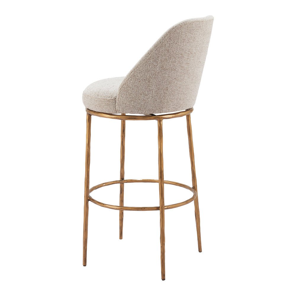 Banco Alto para Pub - ZUO NORDHAVN - Varios Colores - Asiento y Respaldo Tapizados en Tejido Texturizado - 110271 - Zuo - NOGAL BEAT - Banco Comercial