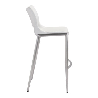 Banco Alto para Restaurante - ZUO ACE 53x55 101283 - Varios Colores - Asiento y Respaldo Tapizados en Piel Sintética - 101283 - Zuo - NOGAL BEAT - Banco Comercial