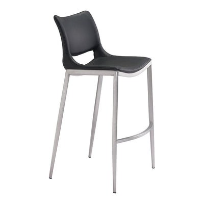 Banco Alto para Restaurante - ZUO ACE 53x55 101284 - Varios Colores - Asiento y Respaldo Tapizados en Piel Sintética - 101284 - Zuo - NOGAL BEAT - Banco Comercial