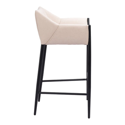 Banco Alto para Restaurante - ZUO ANDOVER - Beige - Asiento y Respaldo Tapizados - 110170 - Zuo - NOGAL BEAT - Banco Comercial