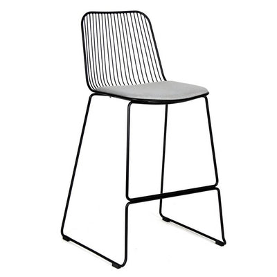 Banco Alto para Terraza Anticorrosivo - NOGAL BEAT IRON - Asiento Acojinado Repelente a Agua y Estructura Acero - BANCO IRON - MDO - NOGAL BEAT - Banco de Terraza