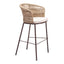 Banco Alto para Terraza y Barra Exterior - ZUO FREYCINET - Varios Colores - Asiento y Respaldo Tapizados con Tela para Exterior - 703990 - Zuo - NOGAL BEAT - Banco de Terraza