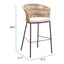 Banco Alto para Terraza y Barra Exterior - ZUO FREYCINET - Varios Colores - Asiento y Respaldo Tapizados con Tela para Exterior - 703990 - Zuo - NOGAL BEAT - Banco de Terraza