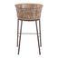 Banco Alto para Terraza y Barra Exterior - ZUO FREYCINET - Varios Colores - Asiento y Respaldo Tapizados con Tela para Exterior - 703990 - Zuo - NOGAL BEAT - Banco de Terraza