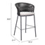Banco Alto para Terraza y Barra Exterior - ZUO FREYCINET - Varios Colores - Asiento y Respaldo Tapizados con Tela para Exterior - 703989 - Zuo - NOGAL BEAT - Banco de Terraza