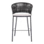 Banco Alto para Terraza y Barra Exterior - ZUO FREYCINET - Varios Colores - Asiento y Respaldo Tapizados con Tela para Exterior - 703989 - Zuo - NOGAL BEAT - Banco de Terraza