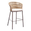 Banco Alto para Terraza y Barra Exterior - ZUO FREYCINET - Varios Colores - Asiento y Respaldo Tapizados con Tela para Exterior - 703990 - Zuo - NOGAL BEAT - Banco de Terraza