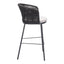 Banco Alto para Terraza y Barra Exterior - ZUO FREYCINET - Varios Colores - Asiento y Respaldo Tapizados con Tela para Exterior - 703989 - Zuo - NOGAL BEAT - Banco de Terraza