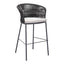 Banco Alto para Terraza y Barra Exterior - ZUO FREYCINET - Varios Colores - Asiento y Respaldo Tapizados con Tela para Exterior - 703989 - Zuo - NOGAL BEAT - Banco de Terraza