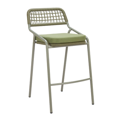 Banco Alto para Terraza y Barra Exterior - ZUO RIO - Varios Colores - Asiento y Respaldo Tapizados con Tela para Exterior - 704169 - Zuo - NOGAL BEAT - Banco de Terraza