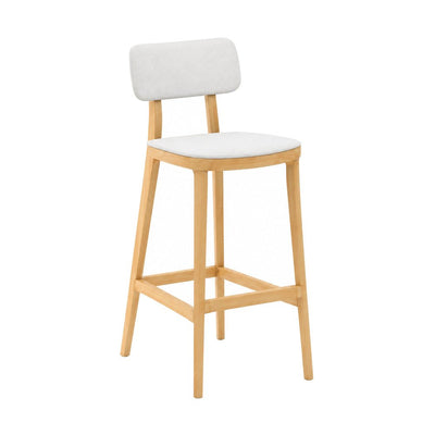 Banco Bajo para Barra - INFINITI PORTA VENEZIA - Varios Colores - Asiento y Respaldo en Polipropileno Base de Madera - 113-1360I-BCO-ESP - Infiniti - NOGAL BEAT - Banco Comercial