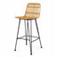Banco Bar para Interior - NOGAL BEAT SAVERO - Varios Colores - Hierro y Rattan - BANCO BAR SAVERO 72.5-107 Natural - CAMCO - NOGAL BEAT - Banco Comercial