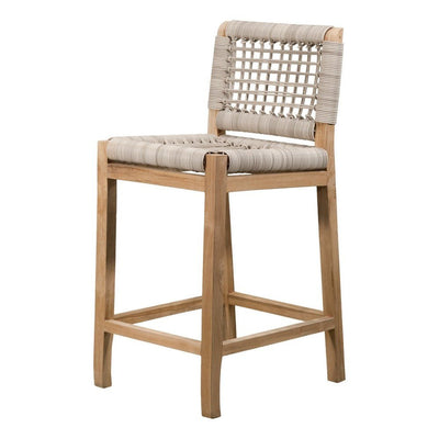 Banco Bar para Terraza - NOGAL BEAT MILANDO - Varios Colores - Madera Teca y Polyrattan - BANCO BAR MILANDO 74-104 Beige - CAMCO - NOGAL BEAT - Banco de Terraza