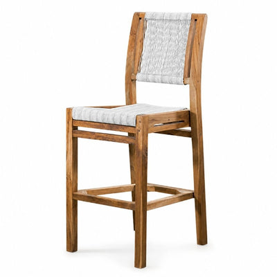 Banco Barra para Terraza - NOGAL BEAT NETIZA - Varios Colores - Madera Teca y Polyrattan - BANCO BARRA NETIZA 69-111 Blanco - CAMCO - NOGAL BEAT - Banco de Terraza