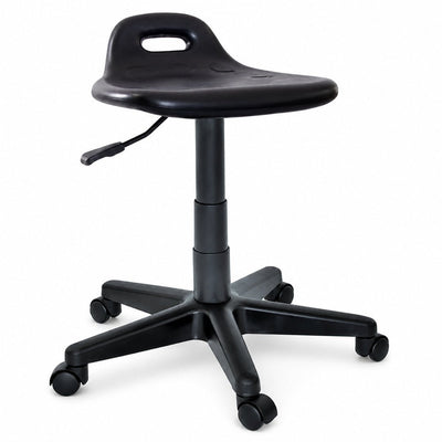 Banco de Oficina Industrial Ergonómico - VERSA ALTUS NIUM - Estructura Aluminio - Altura 47.5 a 60.5 cm - Asiento Cola de Pato con Acojinamiento Pu Soporte - AL-195 - VERSA - NOGAL BEAT - Silla Industrial