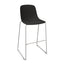 Banco INFINITI PURE LOOP MONO | Banco Bar | Trineo | Varios Colores | Carcasa Polipropileno | Interior Exterior - 113-5922H-NGO - Infiniti - NOGAL BEAT - Bancos