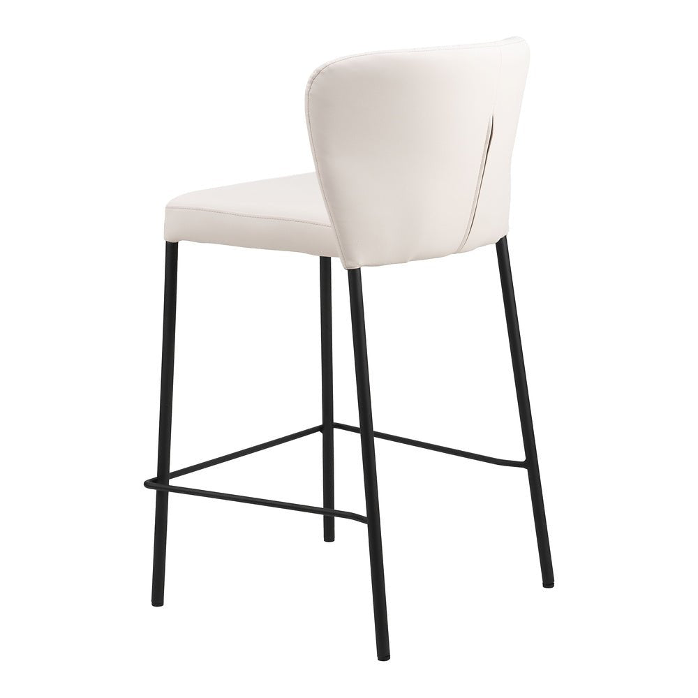 Banco Mostrador para Bar y Barra - ZUO LINZ - Varios Colores - Asiento y Respaldo Tapizados en Piel Sintética - 109780 - Zuo - NOGAL BEAT - Banco Comercial