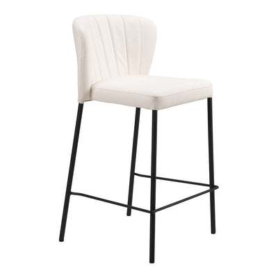 Banco Mostrador para Bar y Barra - ZUO LINZ - Varios Colores - Asiento y Respaldo Tapizados en Piel Sintética - 109780 - Zuo - NOGAL BEAT - Banco Comercial