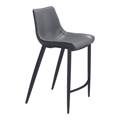 Banco Mostrador para Bar y Barra - ZUO MAGNUS 53x55 109392 - Varios Colores - Asiento y Respaldo Tapizados en Piel Sintética - 109392 - Zuo - NOGAL BEAT - Banco Comercial