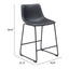 Banco Mostrador para Bar y Barra - ZUO SMART - Varios Colores - Asiento y Respaldo Tapizados en Piel Sintética - 109649 - Zuo - NOGAL BEAT - Banco Comercial