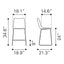 Banco Mostrador para Bar y Barra - ZUO SMART - Varios Colores - Asiento y Respaldo Tapizados en Piel Sintética - 109649 - Zuo - NOGAL BEAT - Banco Comercial