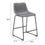 Banco Mostrador para Bar y Barra - ZUO SMART - Varios Colores - Asiento y Respaldo Tapizados en Piel Sintética - 109324 - Zuo - NOGAL BEAT - Banco Comercial