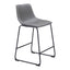Banco Mostrador para Bar y Barra - ZUO SMART - Varios Colores - Asiento y Respaldo Tapizados en Piel Sintética - 109324 - Zuo - NOGAL BEAT - Banco Comercial