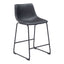 Banco Mostrador para Bar y Barra - ZUO SMART - Varios Colores - Asiento y Respaldo Tapizados en Piel Sintética - 109649 - Zuo - NOGAL BEAT - Banco Comercial