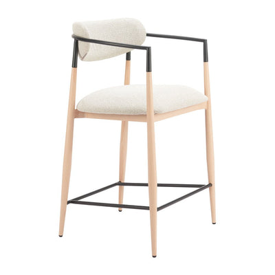 Banco Mostrador para Barra de Hotel - ZUO EQUINOX - Varios Colores - Asiento y Respaldo Tapizados en Tejido Texturizado - 110854 - Zuo - NOGAL BEAT - Banco Comercial