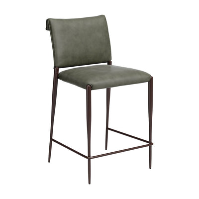 Banco Mostrador para Barra de Hotel - ZUO FREESIA - Varios Colores - Asiento y Respaldo Tapizados en Piel Sintética - 111151 - Zuo - NOGAL BEAT - Banco Comercial