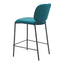 Banco Mostrador para Barra de Hotel - ZUO PLAT - Varios Colores - Asiento y Respaldo Tapizados en Tela Tipo Terciopelo - 110340 - Zuo - NOGAL BEAT - Banco Comercial