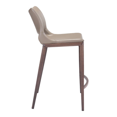 Banco Mostrador para Cafetería - ZUO ACE 51x57 101392 - Varios Colores - Asiento y Respaldo Tapizados en Piel Sintética - 101392 - Zuo - NOGAL BEAT - Banco Comercial