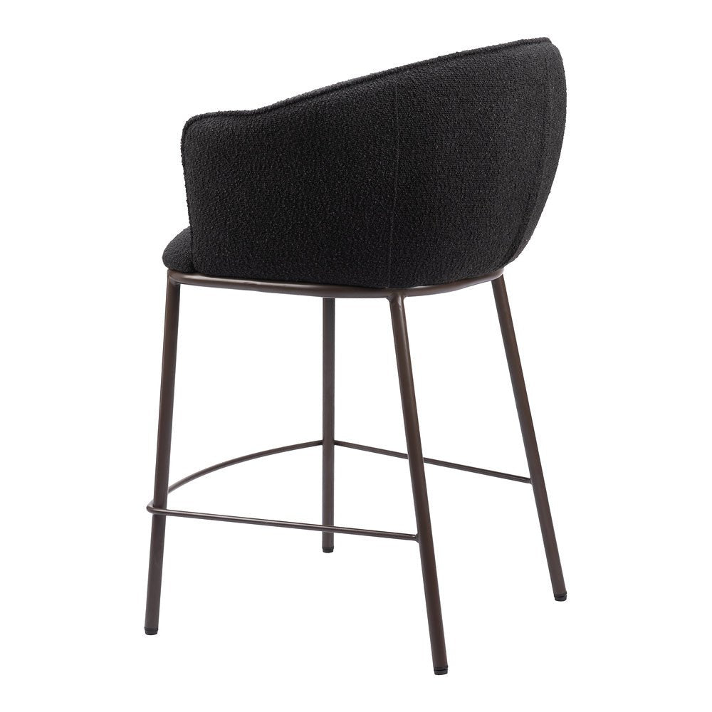 Banco Mostrador para Cantina - ZUO ESSEN - Varios Colores - Asiento y Respaldo Tapizados en Tejido Texturizado - 109809 - Zuo - NOGAL BEAT - Banco Comercial