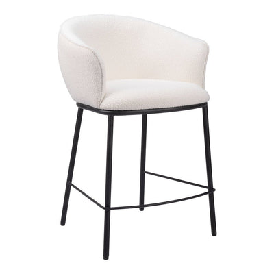 Banco Mostrador para Cantina - ZUO ESSEN - Varios Colores - Asiento y Respaldo Tapizados en Tejido Texturizado - 109807 - Zuo - NOGAL BEAT - Banco Comercial