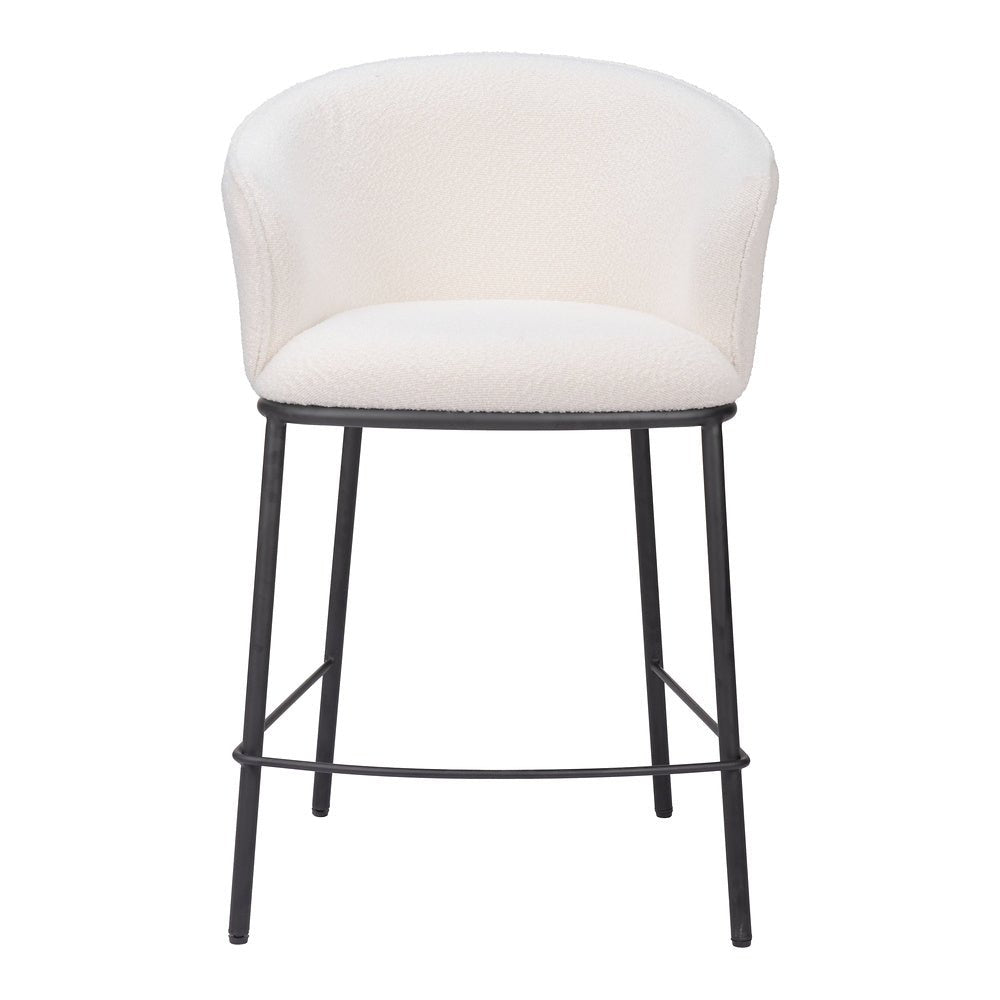 Banco Mostrador para Cantina - ZUO ESSEN - Varios Colores - Asiento y Respaldo Tapizados en Tejido Texturizado - 109807 - Zuo - NOGAL BEAT - Banco Comercial