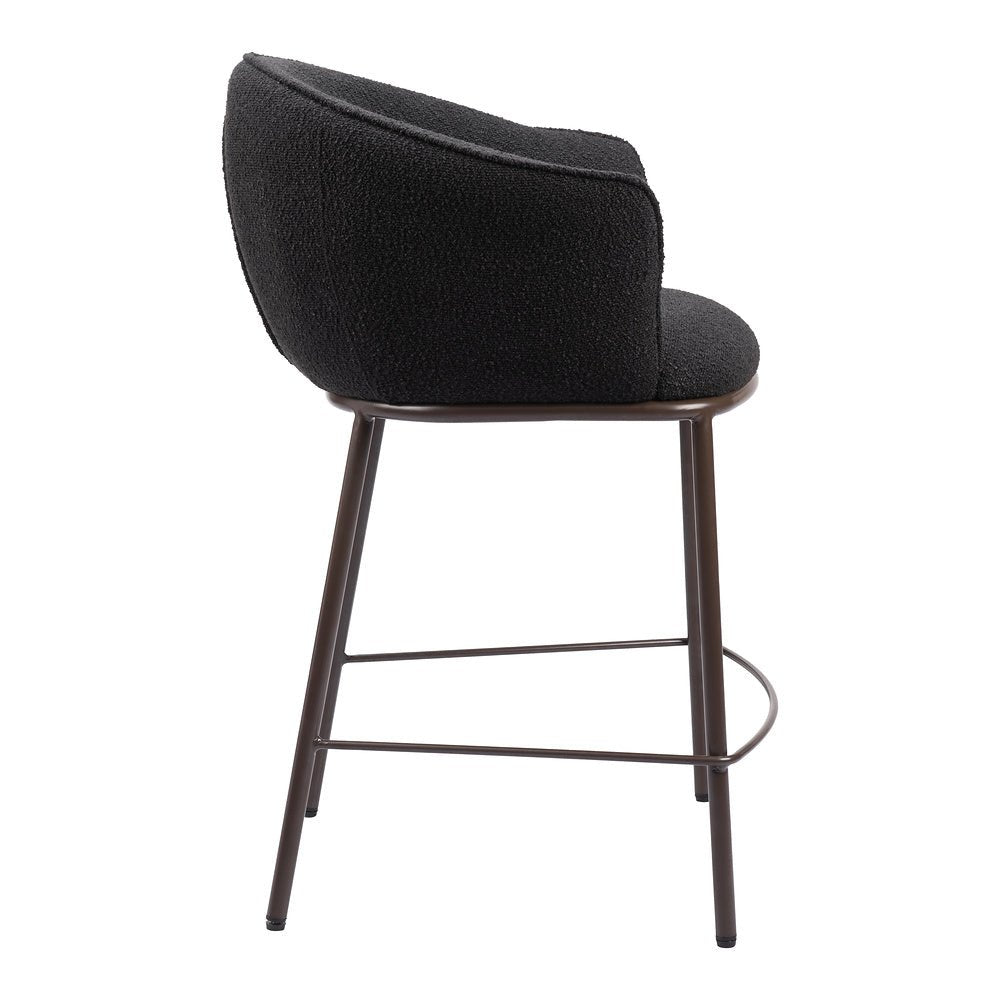 Banco Mostrador para Cantina - ZUO ESSEN - Varios Colores - Asiento y Respaldo Tapizados en Tejido Texturizado - 109809 - Zuo - NOGAL BEAT - Banco Comercial