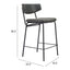 Banco Mostrador para Pub - ZUO CHARON - Varios Colores - Asiento y Respaldo Tapizados en Piel Sintética - 110263 - Zuo - NOGAL BEAT - Banco Comercial