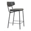 Banco Mostrador para Pub - ZUO CHARON - Varios Colores - Asiento y Respaldo Tapizados en Piel Sintética - 110263 - Zuo - NOGAL BEAT - Banco Comercial