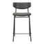 Banco Mostrador para Pub - ZUO CHARON - Varios Colores - Asiento y Respaldo Tapizados en Piel Sintética - 110263 - Zuo - NOGAL BEAT - Banco Comercial