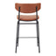 Banco Mostrador para Pub - ZUO CHARON - Varios Colores - Asiento y Respaldo Tapizados en Piel Sintética - 110262 - Zuo - NOGAL BEAT - Banco Comercial