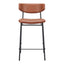 Banco Mostrador para Pub - ZUO CHARON - Varios Colores - Asiento y Respaldo Tapizados en Piel Sintética - 110262 - Zuo - NOGAL BEAT - Banco Comercial
