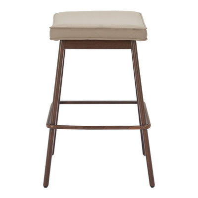 Banco Mostrador para Restaurante - ZUO DIVAT - Varios Colores - Asiento y Respaldo Tapizados en Piel Sintética - 110331 - Zuo - NOGAL BEAT - Banco Comercial