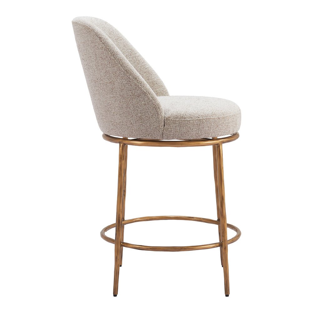 Banco Mostrador para Restaurante - ZUO NORDHAVN - Varios Colores - Asiento y Respaldo Tapizados en Tejido Texturizado - 110272 - Zuo - NOGAL BEAT - Banco Comercial