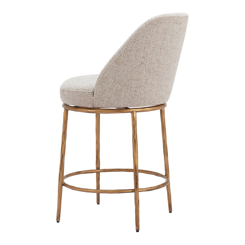 Banco Mostrador para Restaurante - ZUO NORDHAVN - Varios Colores - Asiento y Respaldo Tapizados en Tejido Texturizado - 110272 - Zuo - NOGAL BEAT - Banco Comercial